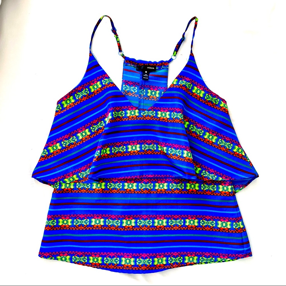 Aqua Blue Tribal Top XS